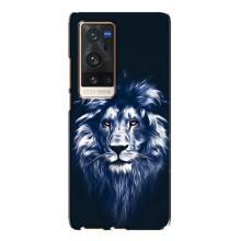 Чехол со Львом для Vivo X60 Pro Plus (VPrint) (Синий Лев)
