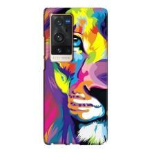 Чехол со Львом для Vivo X60 Pro Plus (VPrint) (Яркий Лев)