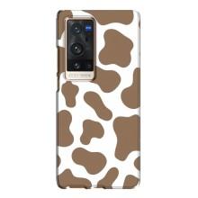 Чехол с принтом коровы на Виво Х60 Про Плюс – Коричневый принт