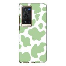 Чехол с принтом коровы на Виво Х60 Про Плюс – Зеленый принт
