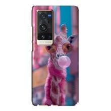 Чехол с принтом стильные животные для Виво Х60 Про Плюс – Стильный жирав