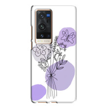 Силконовий чохол з принтом в квітах на Vivo X60 Pro Plus – Фіолетовий букет