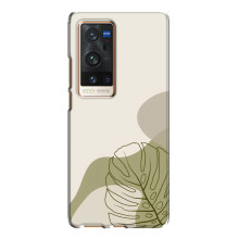 Силконовий чохол з принтом в квітах на Vivo X60 Pro Plus – Монстера зелена