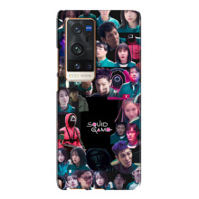Чохол Гра в кальмара для Vivo X60 Pro Plus – Колаж гра кальмара