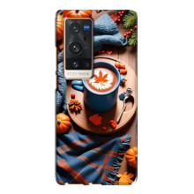 Чехол с уникальным дизайном «Осень с кофе» для Vivo X60 Pro Plus – Кофе и тыквы