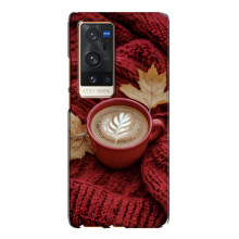 Чехол с уникальным дизайном «Осень с кофе» для Vivo X60 Pro Plus – Кофе на пледе