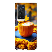 Чехол с уникальным дизайном «Осень с кофе» для Vivo X60 Pro Plus – Кофе с жёлтым