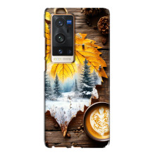 Чехол с уникальным дизайном «Осень с кофе» для Vivo X60 Pro Plus – Осенне-зимнее кофе