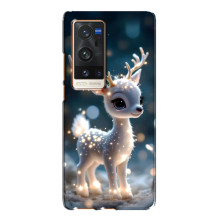 Яркий чехол для Vivo X60 Pro Plus с Зимними Оленятами – Блистающий оленёнок