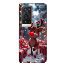 Яркий чехол для Vivo X60 Pro Plus с Зимними Оленятами – Олень среди подарков