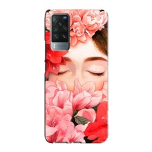 Чехлы (ART) Цветы на Vivo X60 Pro (VPrint) (Глаза в цветах)