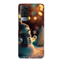 Чехлы на Новый Год Vivo X60 Pro – Снеговик праздничный