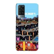 Чохол Майнкрафт на Vivo X60 Pro (AlphaPrint) Minecraft (фон Minecraft)