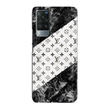 Чехол Стиль Louis Vuitton на Vivo X60 Pro – LV на белом