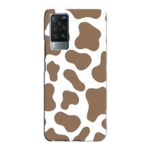 Чохол з принтом корови на ВІВО Х60 Про – Коричневий принт