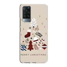 Рождественские Чехлы для Vivo X60 Pro (VPrint) (Merry Christmas)