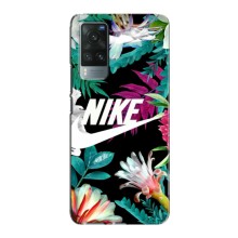 Силиконовый Чехол на Vivo X60 Pro с картинкой Nike – Цветочный Nike