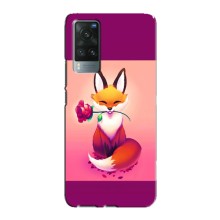 Чехлы с картинкой Лисички для Vivo X60 (VPrint) (Лисичка с розочкой)