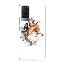 Чехлы с картинкой Лисички для Vivo X60 (VPrint) (Лисичка в цветочках)