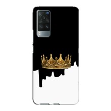 Чехол (Корона на чёрном фоне) для Виво Х60 – Золотая корона