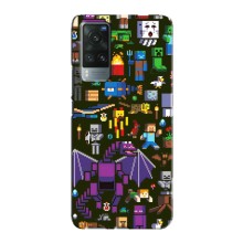 Чехол Майнкрафт на Vivo X60 (AlphaPrint) Minecraft (Коллаж Майнкрафт)