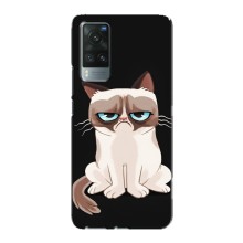 Чехол с принтом для Vivo X60 (AlphaPrint) Модные коты (Грустный кот)