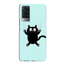 Чехол с принтом для Vivo X60 (AlphaPrint) Модные коты (Падающий кот)
