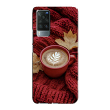 Чехол с уникальным дизайном «Осень с кофе» для Vivo X60 – Кофе на пледе