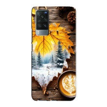 Чехол с уникальным дизайном «Осень с кофе» для Vivo X60 – Осенне-зимнее кофе