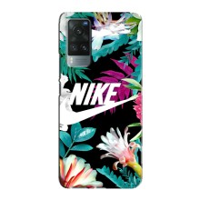 Силиконовый Чехол на Vivo X60 с картинкой Nike – Цветочный Nike