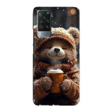 Друкований чохол 'Звірята з кавою' для Vivo X60 – Мішка з кавою