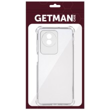 TPU чехол GETMAN Ease logo усиленные углы Full Camera для Vivo Y02 – Бесцветный (прозрачный)