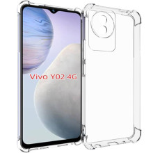 TPU чохол GETMAN Ease logo посилені кути Full Camera для Vivo Y02 – Прозорий