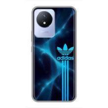 Чехлы Адидас для Vivo Y02 (AlphaPrint) (Синий Адидас)