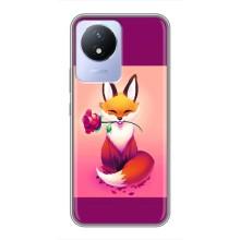 Чехлы с картинкой Лисички для Vivo Y02 (VPrint) (Лисичка с розочкой)