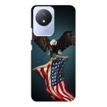 Чехол Флаг USA для Vivo Y02 – Орел и флаг