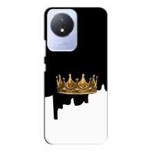 Чехол (Корона на чёрном фоне) для Виво У02 – Золотая корона