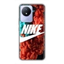 Чехол для Vivo Y02 - с принтом Найк (AlphaPrint) (Дымчатый найк)