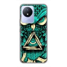 Чехол с птицами на Vivo Y02 (VPrint) (Сова с глазом)