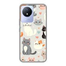Чехол с рисунком кот на Vivo Y02 – Коллаж котов