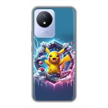 Чехол с Пикачу на Vivo Y02 – Лого Пикачу