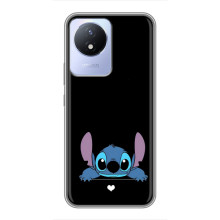 Чехол с принтом Стич на Vivo Y02 – Стич на черном