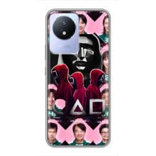 Чехол Гра в кальмара для Vivo Y02 – Персонажи игры кальмара