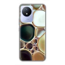 Мраморный чехол на Vivo Y02 (VPrint) (Радужный Мрамор)