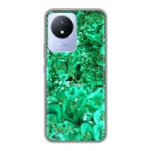Мраморный чехол на Vivo Y02 (VPrint) (Салатный Мрамор)
