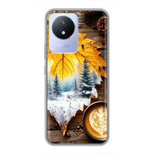 Чехол с уникальным дизайном «Осень с кофе» для Vivo Y02 – Осенне-зимнее кофе