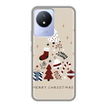 Рождественские Чехлы для Vivo Y02 (VPrint) (Merry Christmas)