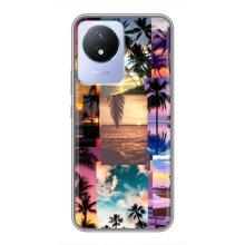 Силиконовый чехол с КАРТИНКАМИ лето для Vivo Y02 (AlphaPrint) (Летний отпуск)