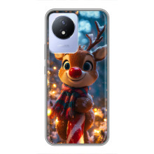 Яскравий чохол для Vivo Y02 з Зимові Оленята – Олень з шарфом