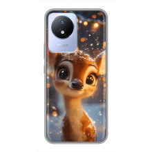 Яскравий чохол для Vivo Y02 з Зимові Оленята – Оленятко серед герлянд